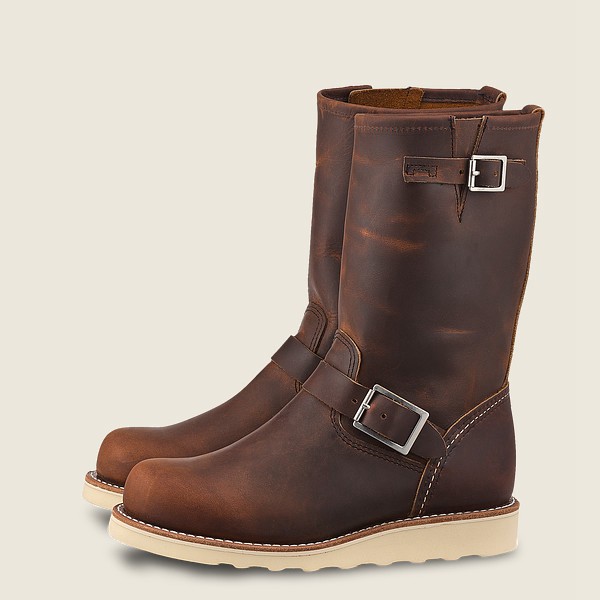 Botas Red Wing Heritage Mujer Marrom Oscuro - Classic Engineer - Tall Rough & Tough Cuero - 643-OIUM